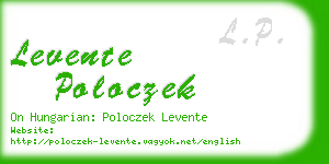 levente poloczek business card